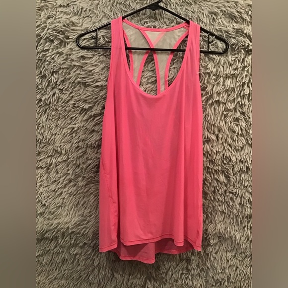 Lululemon Tranquil Tank in Pink Paradise Mesh Open Back Top no tag size 8 Rare - Picture 7 of 7